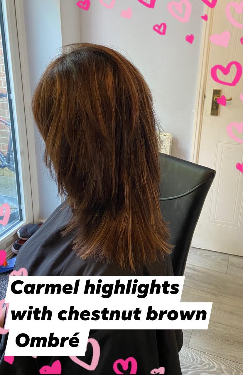 Caramel ombre — mobile hairdresser Tunbridge Wells