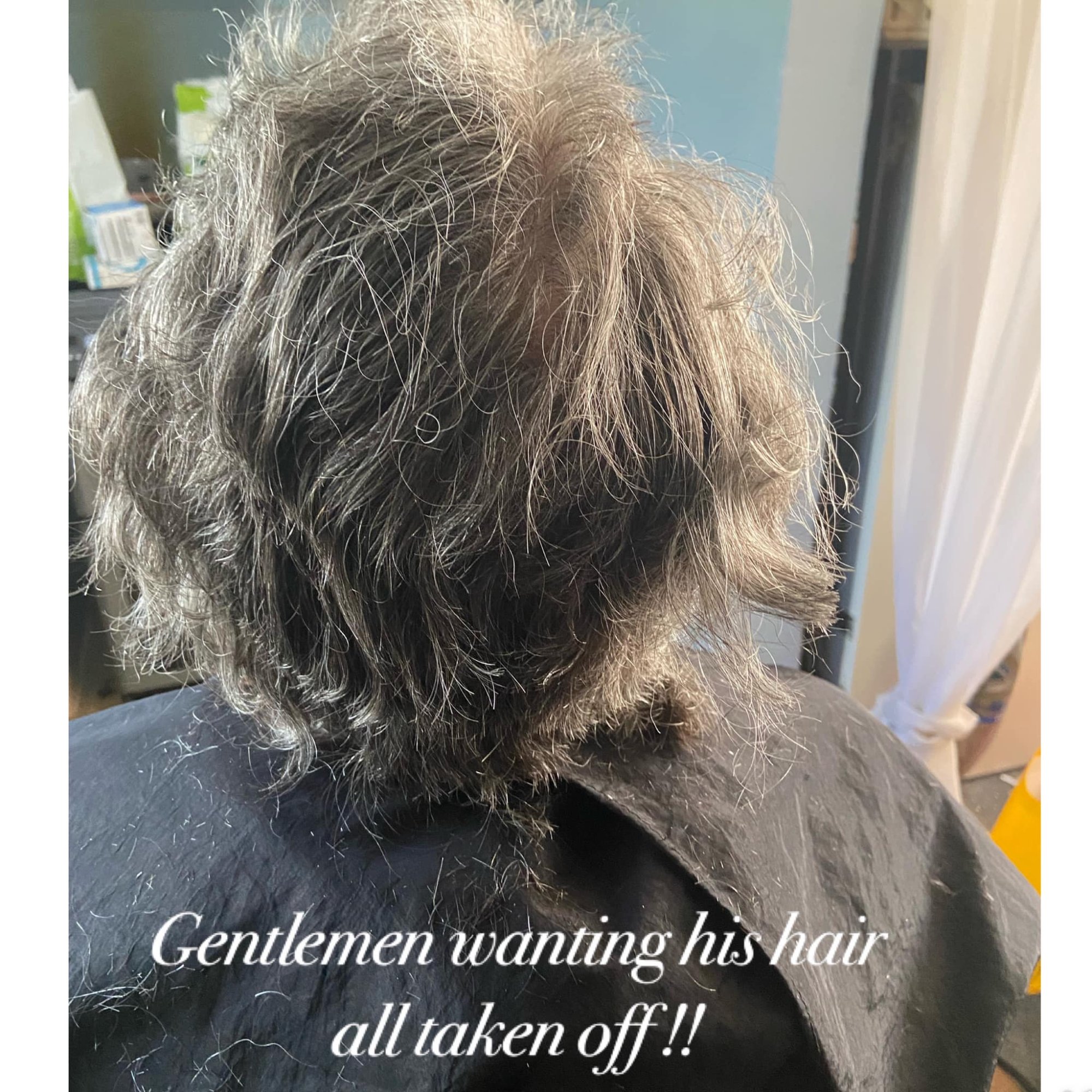 Gents hair before cut, mobile hairdresser Tunbridge Wells